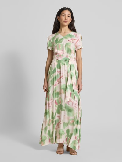 MORE & MORE Maxikleid aus Viskose mit Bindegürtel Gruen 4