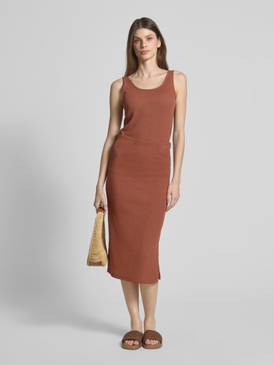 Soyaconcept Spódnica midi z rozcięciami z boku model ‘Delia’ Rdzawoczerwony 1