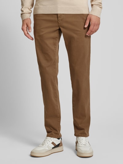 MAC Regular fit chino met steekzakken opzij, model 'Lennox' Middenbruin - 4