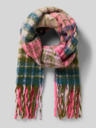 ICHI Sjaal met franjes, model 'ALAYA' Roze - 1