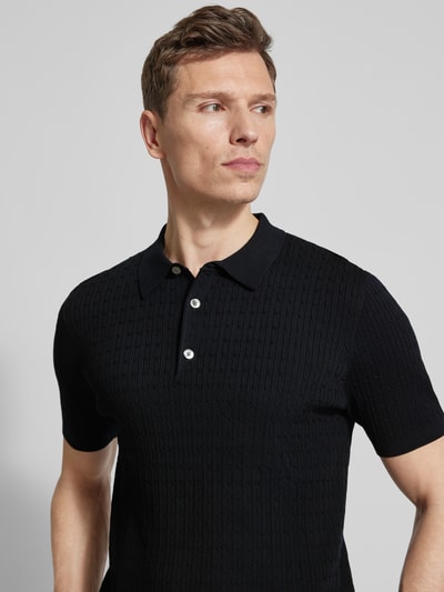 Profuomo Regular Fit Poloshirt mit Seide-Anteil Modell 'Luxury' Marine 3