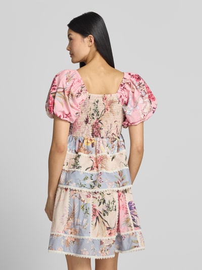 YAS slim fit top met linnen model 'Messa' Roze - 5