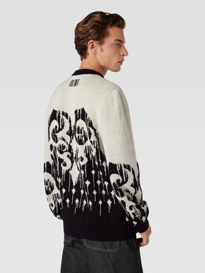 VTMNTS Strickpullover mit Allover-Muster Schwarz 5