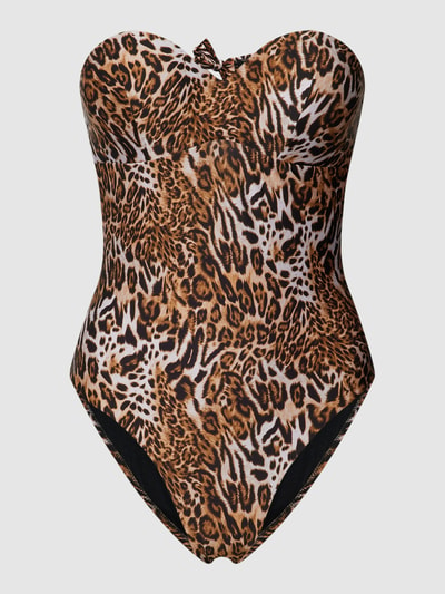 Guess Badeanzug mit Animal-Print Hellbraun 2