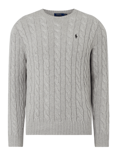 Polo Ralph Lauren Pullover mit Zopfmuster  Mittelgrau Melange 1