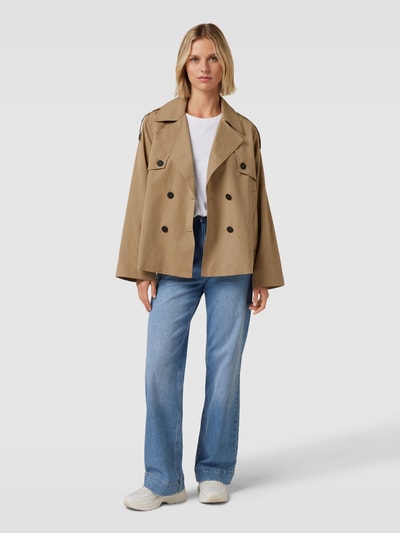 YAS Trenchcoat met reverskraag, model 'YASMINKI' Beige - 1