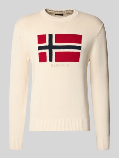 Napapijri Strickpullover mit Rundhalsausschnitt Modell 'MURA' Offwhite 2