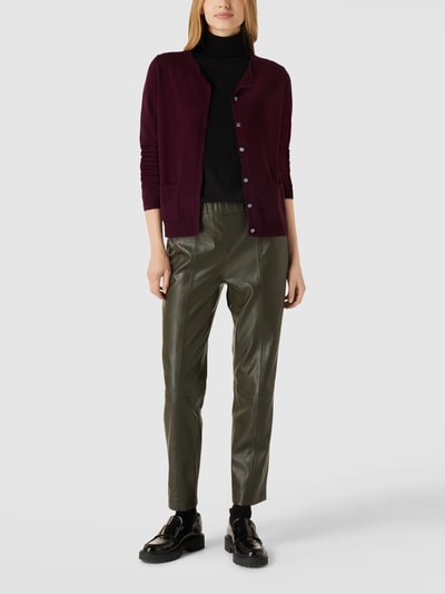 Christian Berg Woman Cardigan aus Kaschmir mit Eingrifftaschen Bordeaux Rot 1