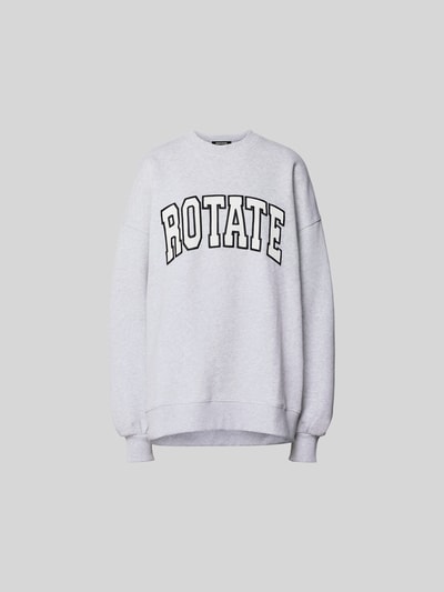 ROTATE Oversized Sweatshirt mit Logo-Stitching Hellgrau Melange 2