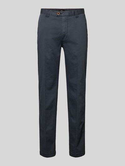 Produktfoto, Hose mit Gesäßtaschen Modell 'WOOD' von Cinque, dunkelblau, Baumwoll-Elasthan-Mix, Slim Fit, glatte Struktur.
