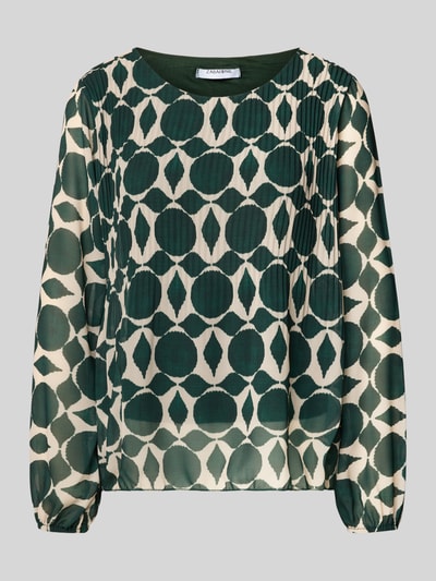 ZABAIONE Blouseshirt met ronde hals en plissévouwen Donkergroen - 2