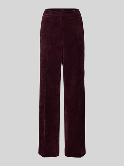 CAMBIO Wide Fit Cordhose mit Bügelfalten Modell 'Amelie' Bordeaux 2