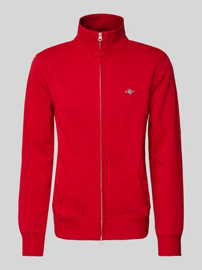 Gant Regular Fit Sweatjacke mit Label-Stitching Modell 'SGIELD' Rot 2