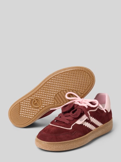 Tamaris Sneakersy niskie ze skóry welurowej w streetwearowym stylu Mocnoróżowy 4