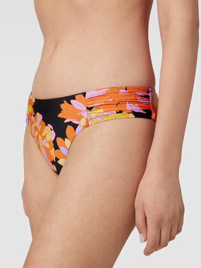 Seafolly Bikinislip met all-over bloemenmotief, model 'Ruched' Zwart - 3