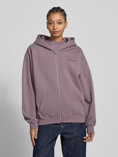 Pegador Oversized Sweatjacke mit Label-Print Altrosa 4