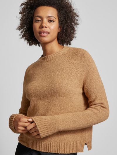 BOSS Strickpullover aus Alpaka-Mix mit Rundhalsausschnitt Camel 3