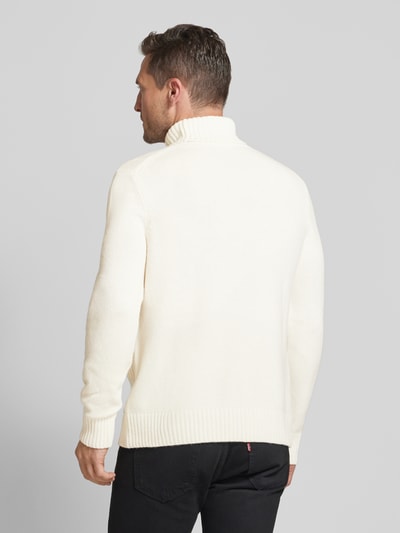 Brax Rollkragenpullover mit Label-Detail Modell 'Brian' Offwhite 5