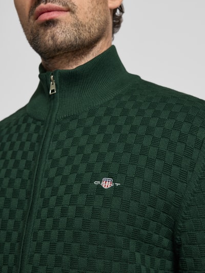 Gant Strickjacke mit Strukturmuster Dunkelgruen 3