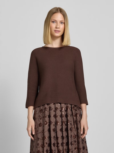 Weekend Max Mara Strickpullover mit Rundhalsausschnitt Modell 'ADDOTTO' Dunkelbraun 4