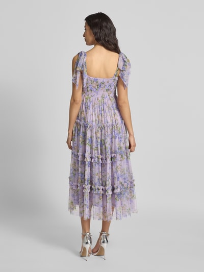 LACE & BEADS Cocktailkleid mit Karree-Ausschnitt Flieder 5