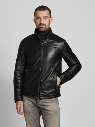 JOOP! Collection Lederjacke mit Zweiwege-Reißverschluss Modell 'Olaf' Black 4