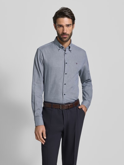 Tommy Hilfiger Regular Fit Businesshemd aus reiner Baumwolle Marine 4