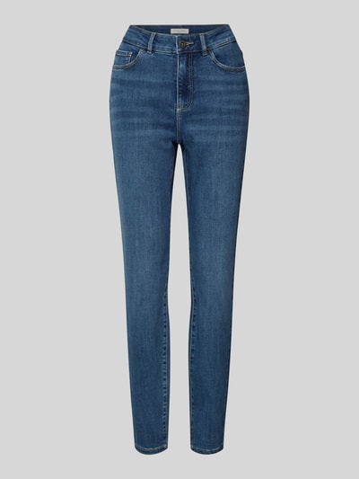 Produktfoto, Skinny Fit Jeans mit 5-Pocket-Design von Christian Berg Woman aus Baumwoll-Viskose-Mix mit Stretch-Anteil in Blau.