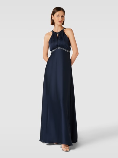 Jake*s Cocktail Abendkleid mit Neckholder Marine Melange 4