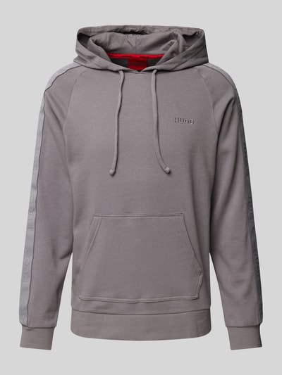 HUGO Hoodie mit Label-Stitching Mittelgrau 1