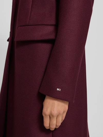 Tommy Hilfiger Płaszcz o kroju regular fit z mieszanki wełny z domieszką kaszmiru Bordowy 3