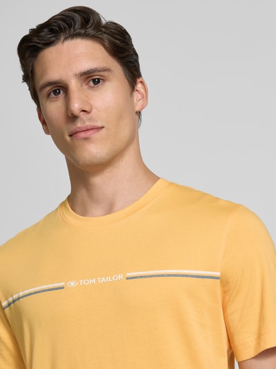 Tom Tailor Regular Fit T-Shirt aus reiner Baumwolle mit Print  Apricot 3