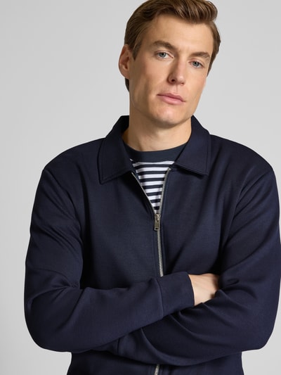 SELECTED HOMME Regular Fit Sweatjacke aus Viskose-Mix Modell 'EMANUEL' Dunkelblau 3