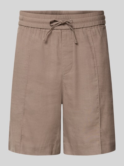 HUGO Szorty chino o kroju straight fit z mieszanki lnu i lyocellu model 'CINO' Jasnobrązowy 2