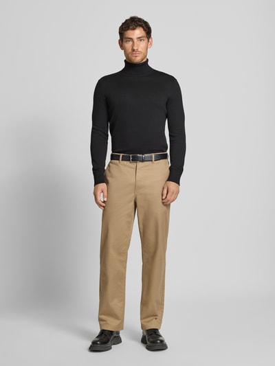 Tom Tailor Denim Regular Fit Rollkragenpullover aus reiner Baumwolle Black 1