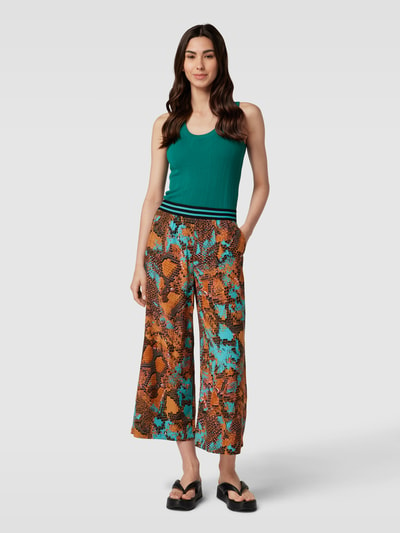 Christian Berg Woman Broek met all-over motief Turquoise - 1