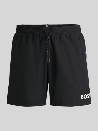 BOSS Badehose mit Paspelnaht in Kontrastfarbe Modell STARFISH' Black 1