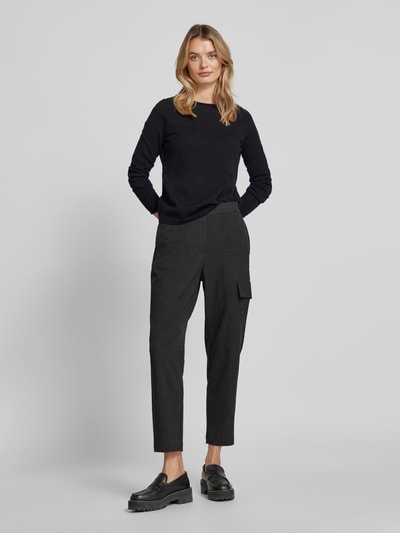 Marc O'Polo Relaxed Fit Cargo-Joggpants aus Viskose-Mix mit feinem Hahnentritt-Muster Black 1