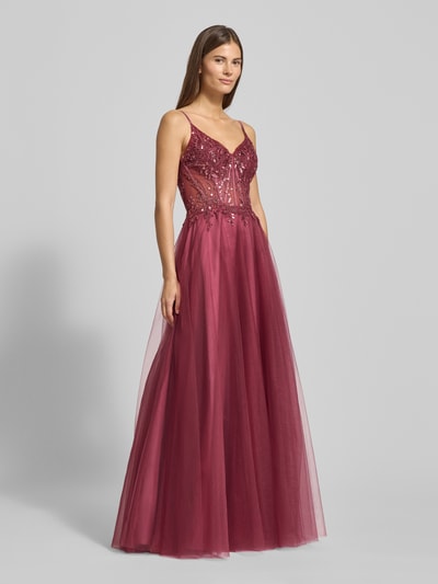 Luxuar Abendkleid mit Herz-Ausschnitt Rot 1