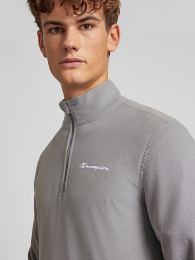 CHAMPION Fleecepullover mit Label-Stitching Graphit 3