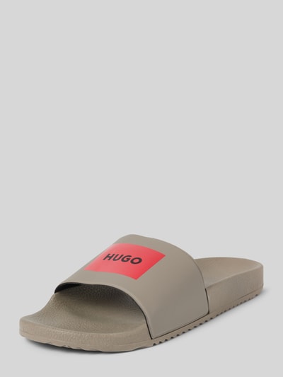 HUGO Slides mit Label-Print Modell 'Timein' Beige 1