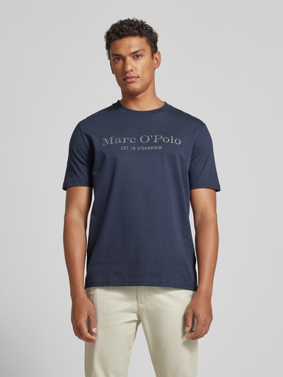 Marc O'Polo T-shirt z napisem z logo Biały 4