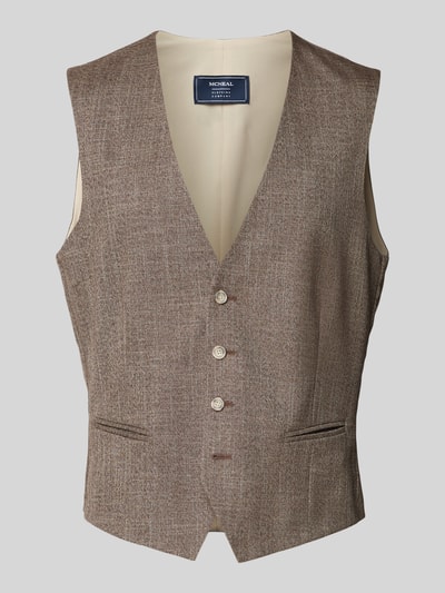 MCNEAL Gilet met paspelzakken Middenbruin - 1