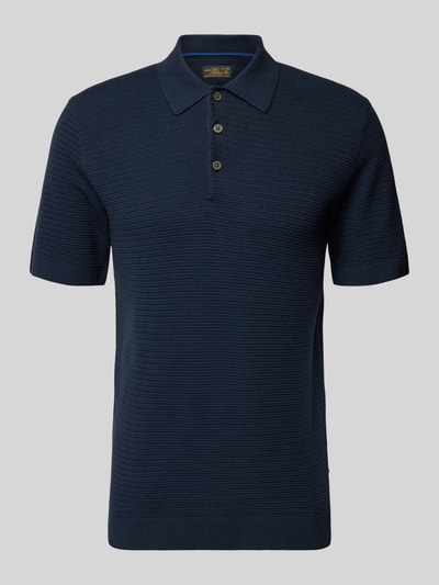 Produktfoto, Regular Fit Poloshirt mit Strukturmuster Modell 'Riley' von Jack & Jones Premium in Dunkelblau, reine Baumwolle, kurzärmelig