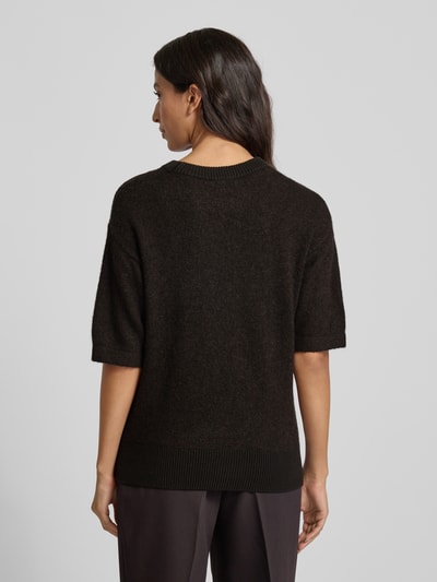 OPUS Gebreid shirt met ronde hals, model 'Pami' Chocoladebruin - 5