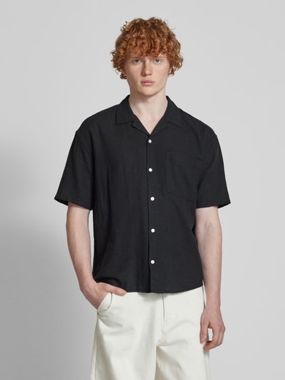 Only & Sons Relaxed fit vrijetijdsoverhemd met 1/2-mouwen, model 'CAIDEN' Zwart - 4