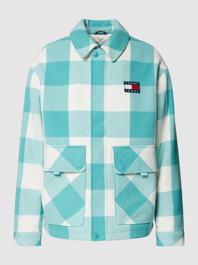 Tommy Jeans Jacke mit Karo-Muster Modell 'BUFFALO CHECK' Helltürkis 2