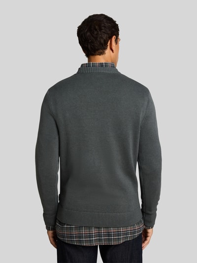 Tom Tailor Regular Fit Pullover aus reiner Baumwolle Oliv 5