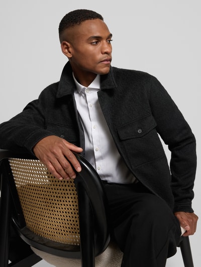 HUGO Loose Fit Hemdjacke mit Umlegekragen Modell 'ENALU' Black 3