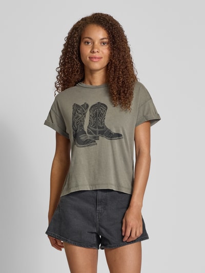 Noisy May T-Shirt mit Label-Print Modell 'BOHDI' Hellgrau 4